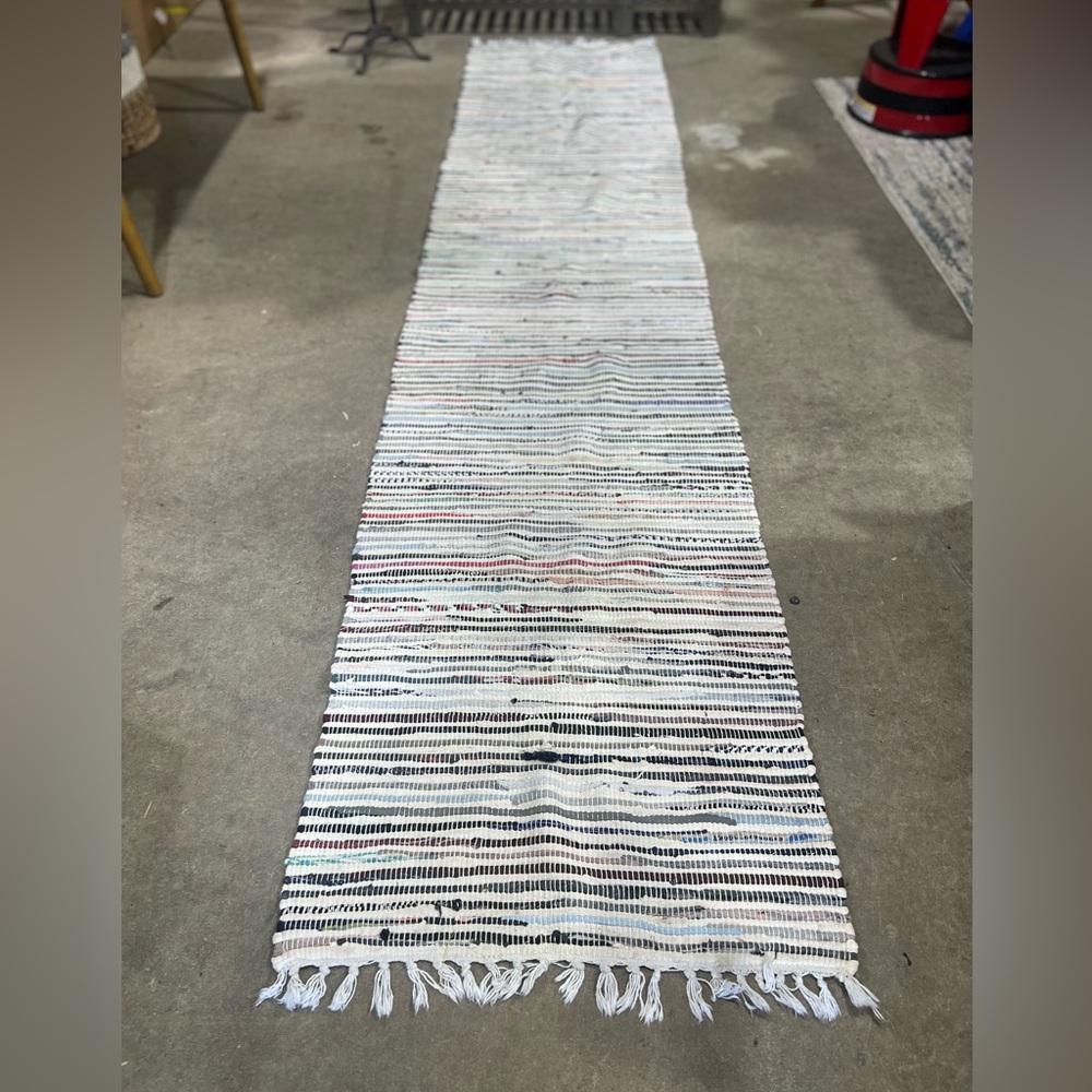 Safavieh Cotton Flatweave Rag Rug Ivory Multi Color Runner Boho Chic 10’ Long